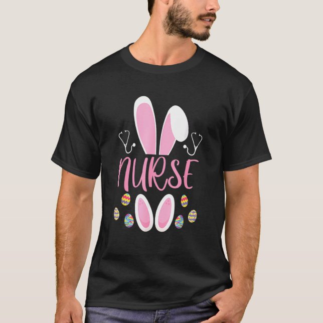 Nurse Easter Egg Hunting Rabbit Rn Easter Day Bunn T-Shirt (Front)