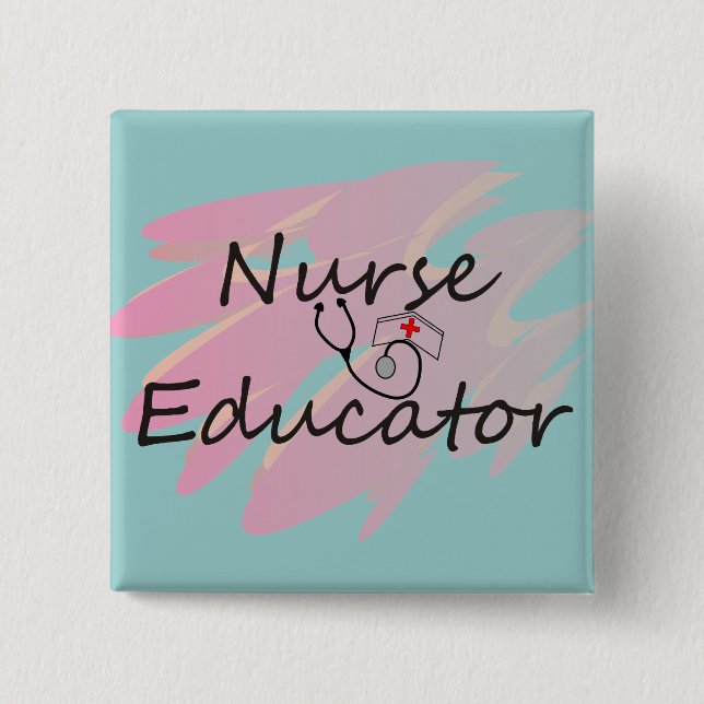 Nurse Educator Abstract Design 2 Inch Square Button (Front)