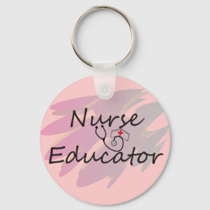 Nurse Educator Abstract Design Keychain