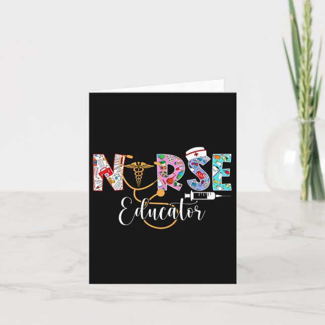 Nurse Educator Nursing School Instructor Stethosco Card (Front)