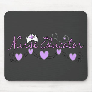Nurse Educator Pink Hearts Design Mouse Pad