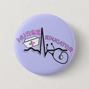 Nurse Educator QRS and Nurse Cap Design 2 Inch Round Button