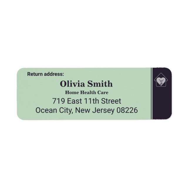 Nurse Elderly Care Custom Text & Logo Return Label (Front)
