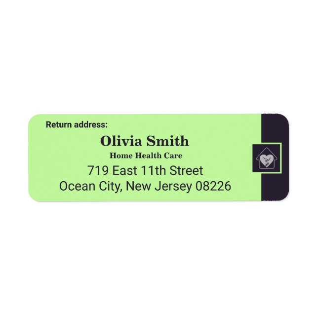 Nurse Elderly Care Custom Text & Logo Return Label (Front)