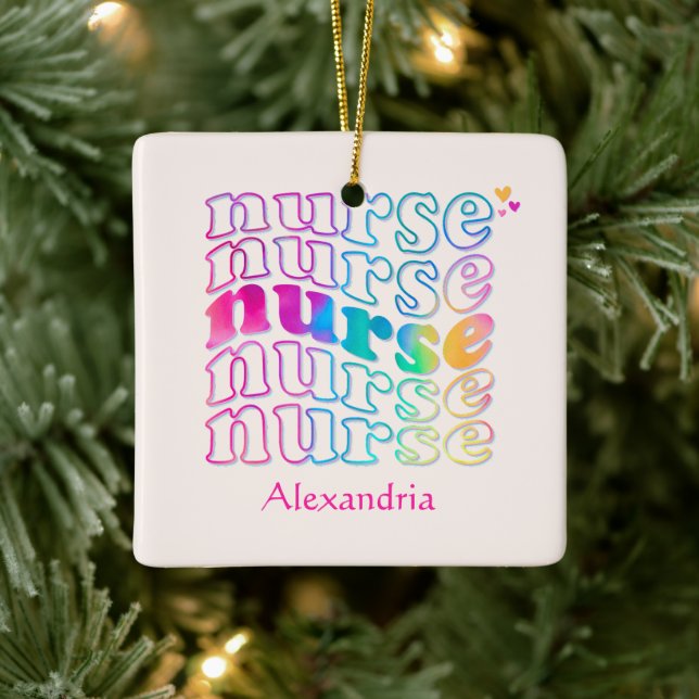 Nurse Elegant Colour Ceramic Ornament (Tree)