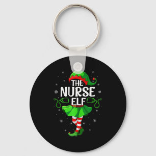 Nurse Elf Christmas Girls Women Elf Squad Xmas Fam Keychain