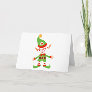 Nurse Elf Christmas Nursing Gifts Holiday Card