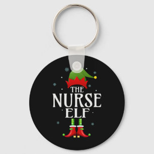 Nurse Elf Xmas Funny Family Matching Christmas Paj Keychain