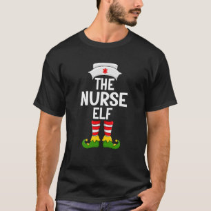 Nurse Elf Xmas Matching Family Elf Squad Christmas T-Shirt