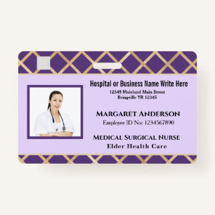 Nurse Employee ID Identification Card Custom Badge