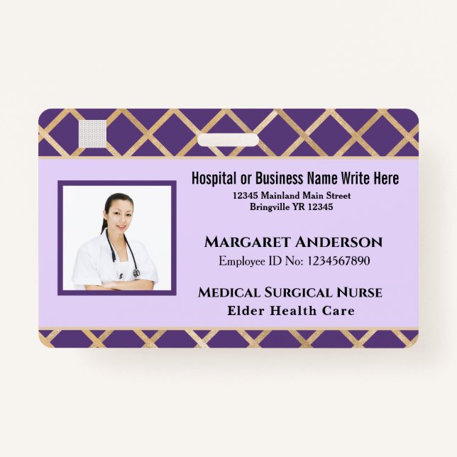 Nurse Employee ID Identification Card Custom Badge (Front)