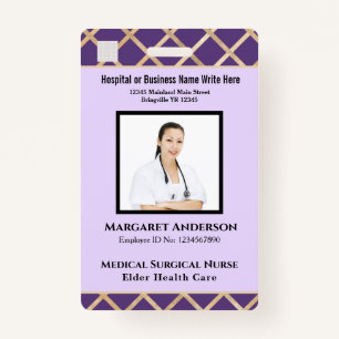 Nurse Employee ID Identification Card Custom Badge