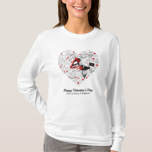 Nurse Engineer Teacher Professional Valentine Hear T-Shirt
