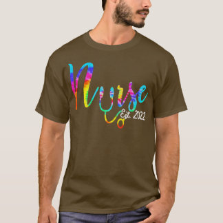 Nurse est 2022 Nursing Gifts RN 2022 Tie Dye Premi T-Shirt