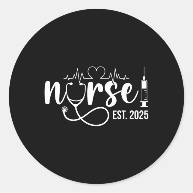 Nurse Est. 2025 Nurse Graduation Nursing Graduate  Classic Round Sticker (Front)