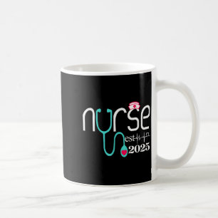 Nurse est 2025 rn nursing school graduation coffee mug
