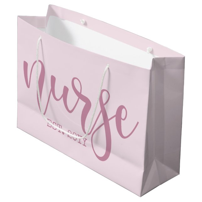 Nurse Est Custom Year Student Nurse RN graduation Large Gift Bag (Front Angled)