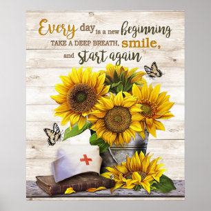 Nurse Every Day Is A New Beginning Motivational Poster
