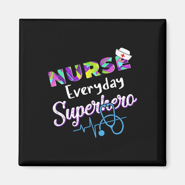 Nurse Every Day Superhero Colouring International  Magnet (Front)