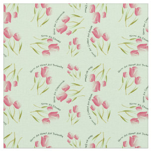 Nurse Fabric Tulips Design Light Green