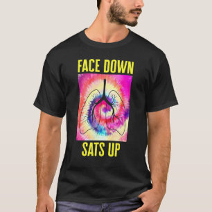 Nurse Face Down Sats Up Lungs Floral Health Care W T-Shirt