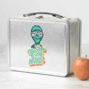 Nurse Face Mask Quote Metal Lunch Box