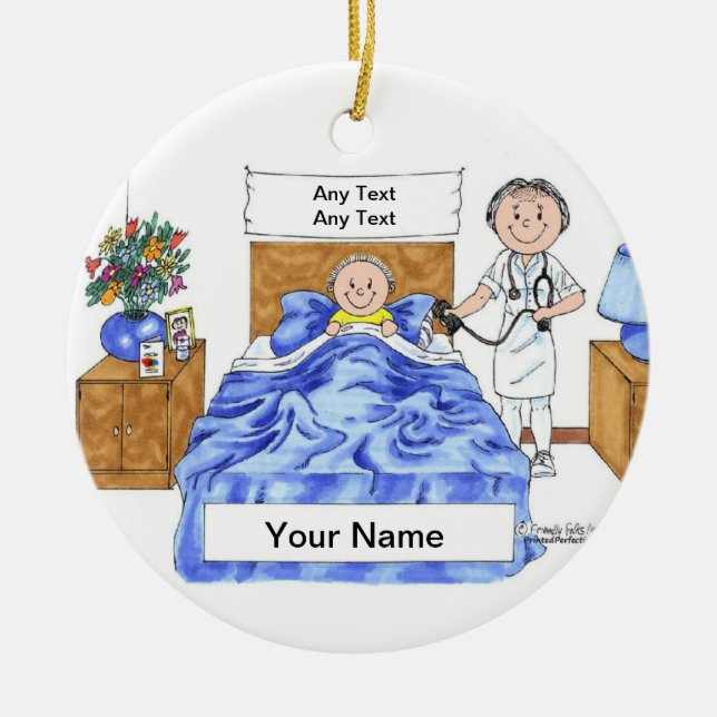 Nurse - Female Ceramic Ornament (Front)
