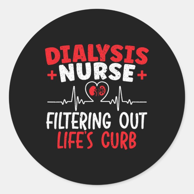 Nurse Filtering Heartbeat  Classic Round Sticker (Front)