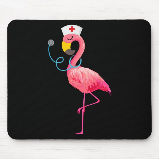 Nurse Flamingo - Funny Flamingo Lover Nursing  Mouse Pad (Front)
