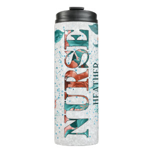 Nurse Floral Custom Thermal Tumbler
