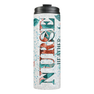 Nurse Floral Custom Thermal Tumbler