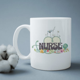 Nurse Floral Garden Your Name Coffee Mug