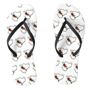 Nurse Floral Stethoscope Flip Flops