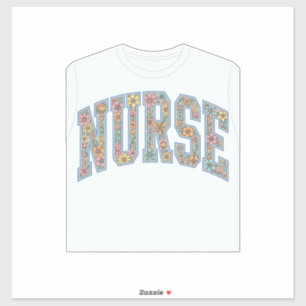Nurse Floral Varsity Lettering Shirt Design_1