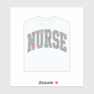 Nurse Floral Varsity Lettering Shirt Design_1