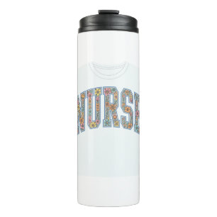 Nurse Floral Varsity Lettering Shirt Design_1 Thermal Tumbler