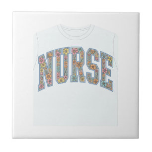 Nurse Floral Varsity Lettering Shirt Design_1 Tile
