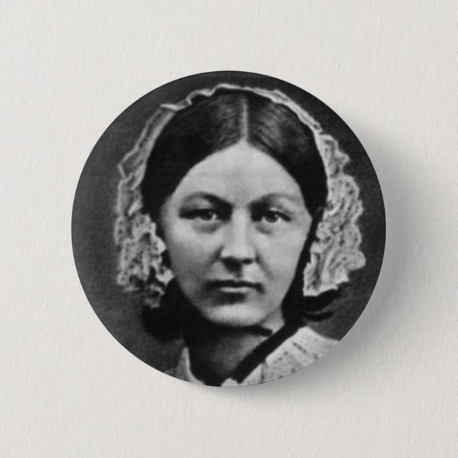 Nurse Florence Nightingale Portrait 2 Inch Round Button (Front)