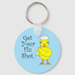 Nurse Flu Shot Chick Keychain