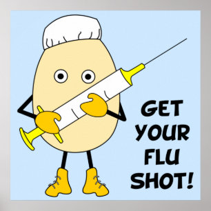 Nurse Flu Shot Egghead Poster