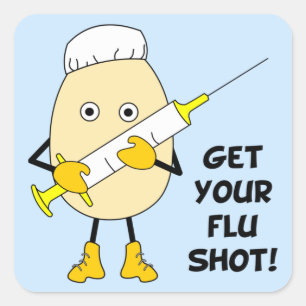 Nurse Flu Shot Egghead Square Sticker