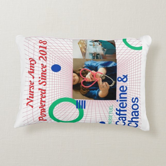 Nurse Fuel Throw Pillow – Caffeine & Chaos Funny  (Back)