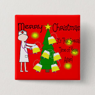 Nurse Funny and Twisted Christmas Humour 2 Inch Square Button