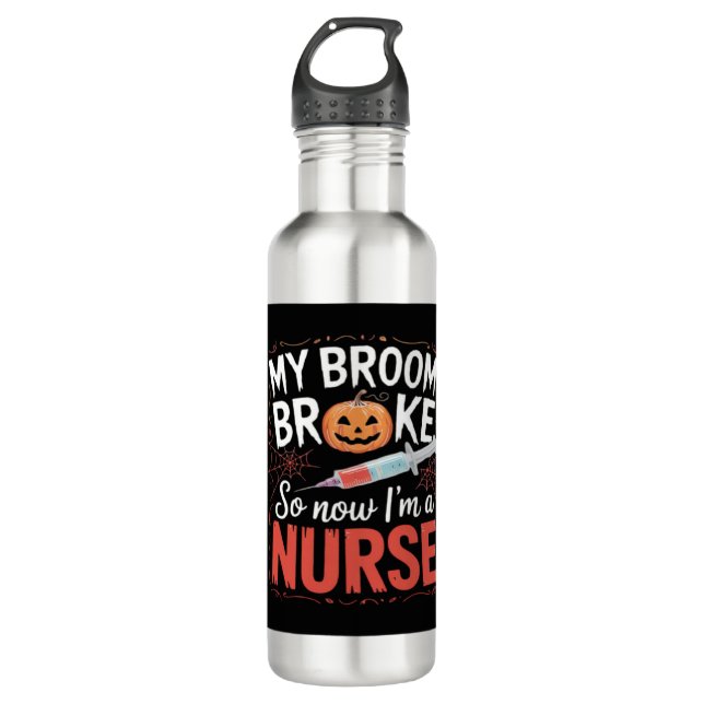 Nurse Funny Halloween Nursing Essential T-Shirt_1 710 Ml Water Bottle (Front)