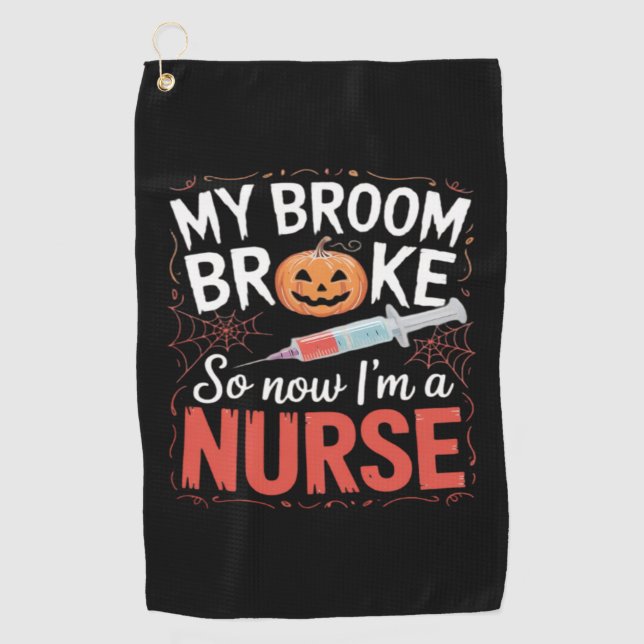 Nurse Funny Halloween Nursing Essential T-Shirt_1 Golf Towel (Front)