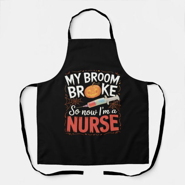 Nurse Funny Halloween Nursing Essential T-Shirt Apron (Front)