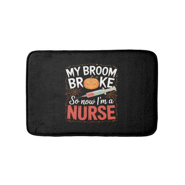 Nurse Funny Halloween Nursing Essential T-Shirt Bath Mat (Front)