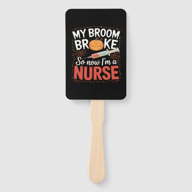 Nurse Funny Halloween Nursing Essential T-Shirt Hand Fan (Front)