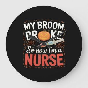 Nurse Funny Halloween Nursing Essential T-Shirt Large Clock