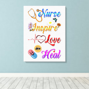 Nurse Gallery Inspire Love Heal Med Therapist Canvas Print